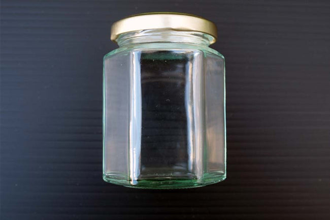 190ml Hexagonal Jar with gold lid