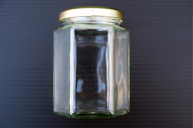 300ml Hex jar with gold lid