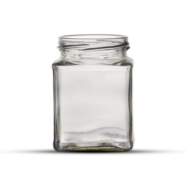 190mL Square glass jar with gold lid