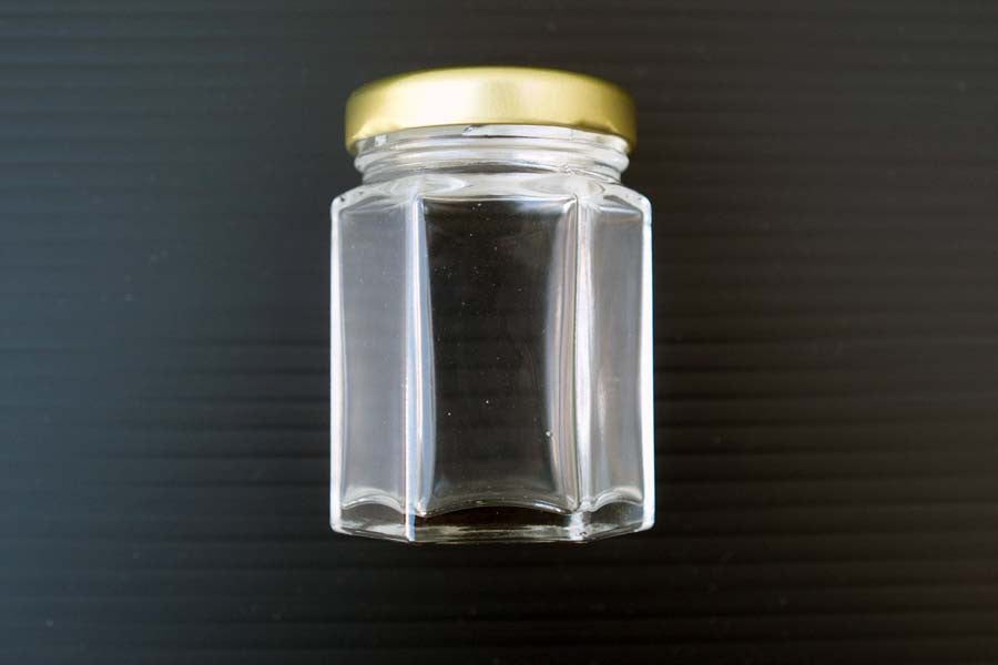 55ml hex glass jar with gold lid